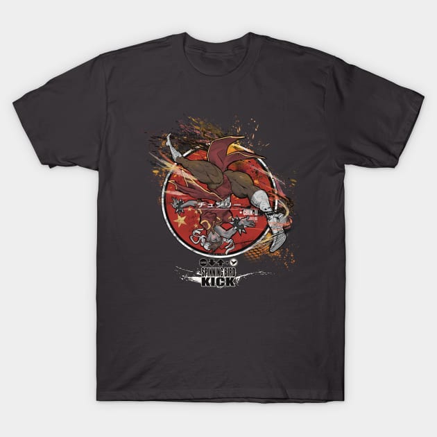 CHUN-LI: SPINNING BIRD KICK - RED T-Shirt by JF Penworks